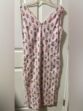 Ann Taylor Pink Sleeveless Sheath Dress Floral NWT Pockets Sz 6 Linen Blend